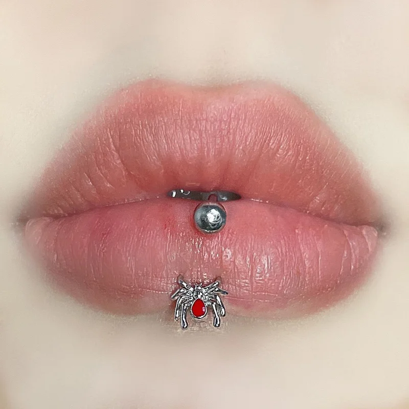 vertical labret piercing jewelry