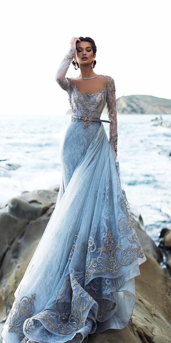 blue wedding dress